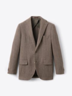 Shop Di Fabio Brown Stretch Wool and Cashmere Bedford Jacket