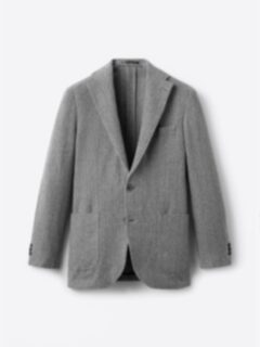 Shop Grey Lambswool Herringbone Waverly Jacket