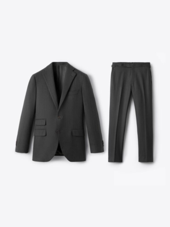 Thumb Photo of Drago S180s Charcoal Herringbone Flannel Allen Suit