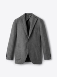 VBC Grey Chalkstripe Flannel Bedford Suit Jacket - Custom Fit