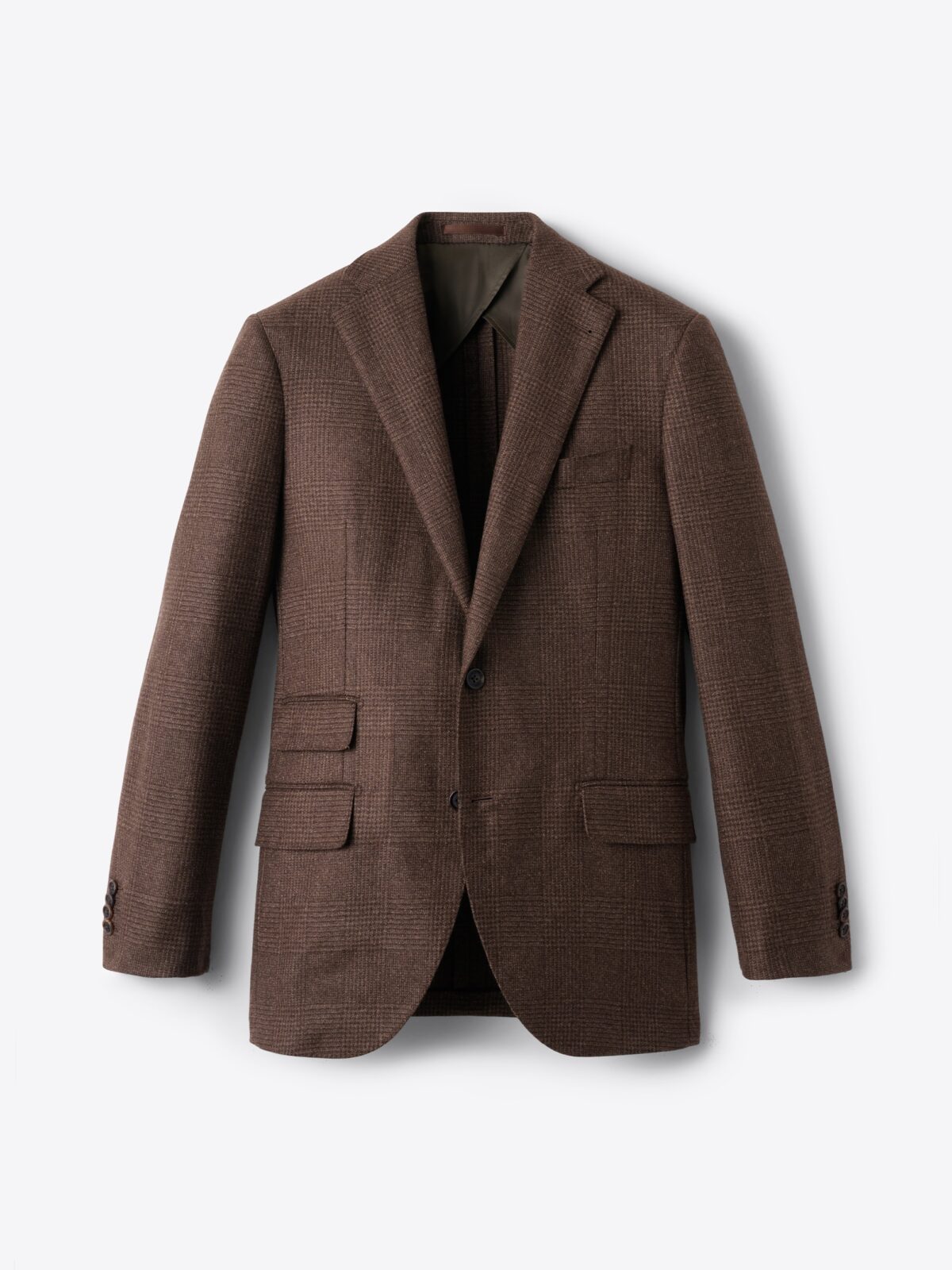 Loro Piana Fabric Brown Glen Plaid Wool Cashmere Hudson Jacket - Custom Fit  Tailored Clothing