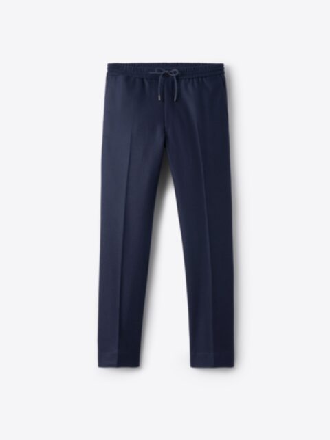 Patty Palazzo Flannel Trousers Navy – Mélange de Luxe