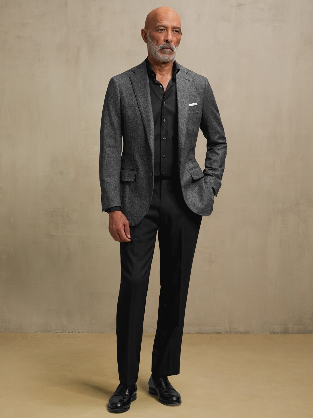 Black Stretch 3 Ply Fresco Dress Pant - Custom Fit Tailored Clothing