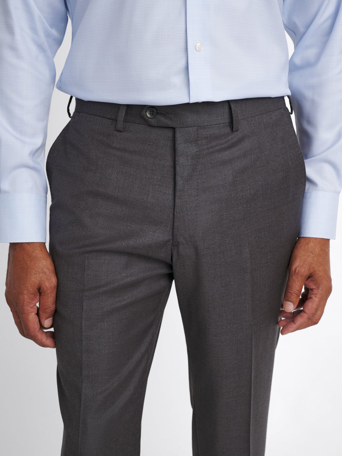 Loro Piana Fabric Grey S150s Wool Dress Pant - Custom Fit Tailored