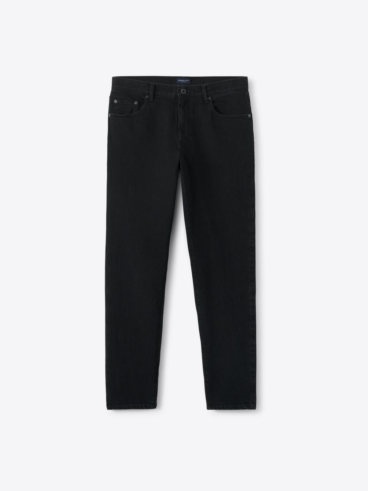 Japanese 12oz Rinse Wash Black Stretch Jeans - Custom Fit Pants