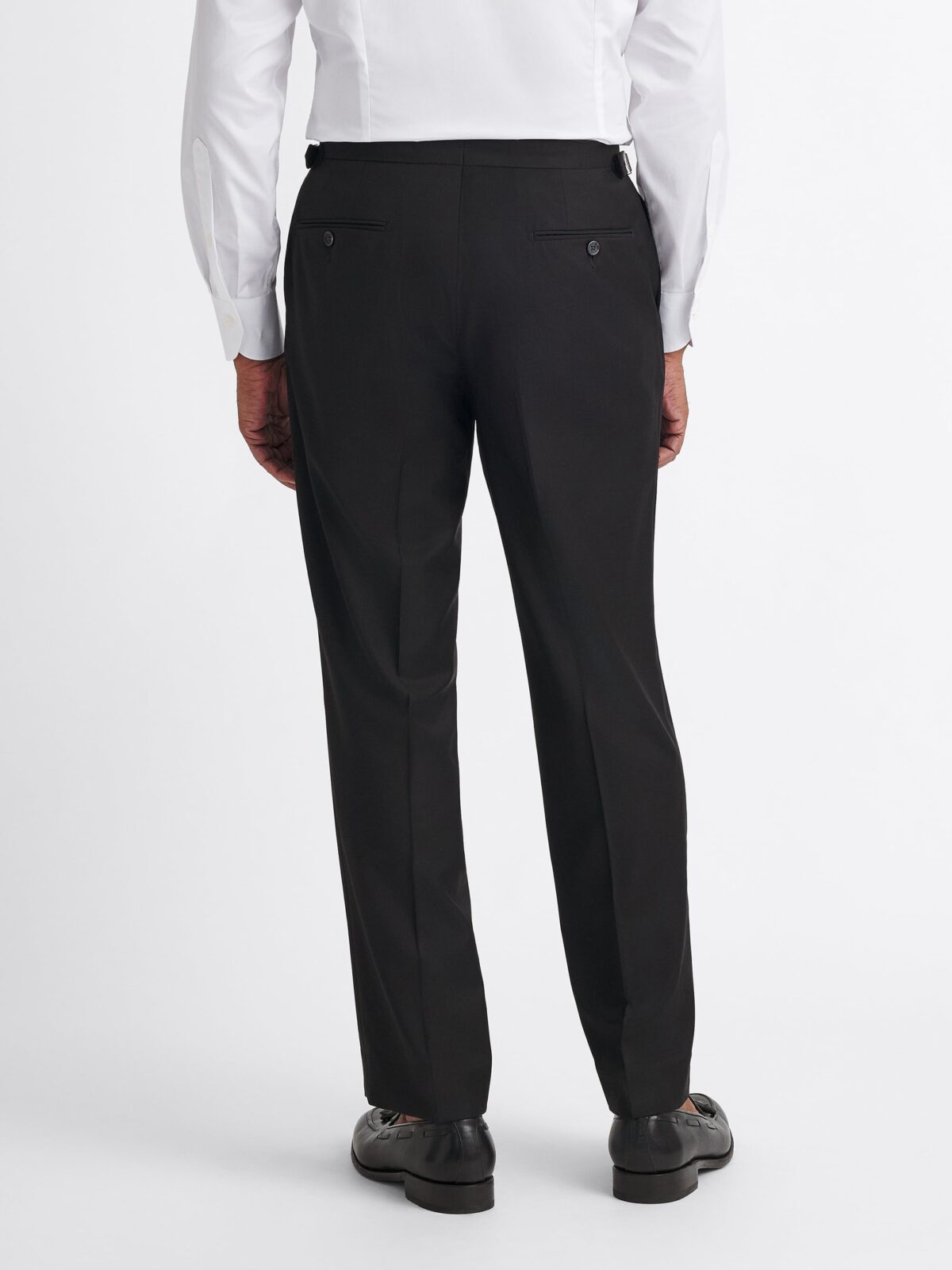 Black Loro Piana S150s Wool Dress Pant - Custom Fit Tailored