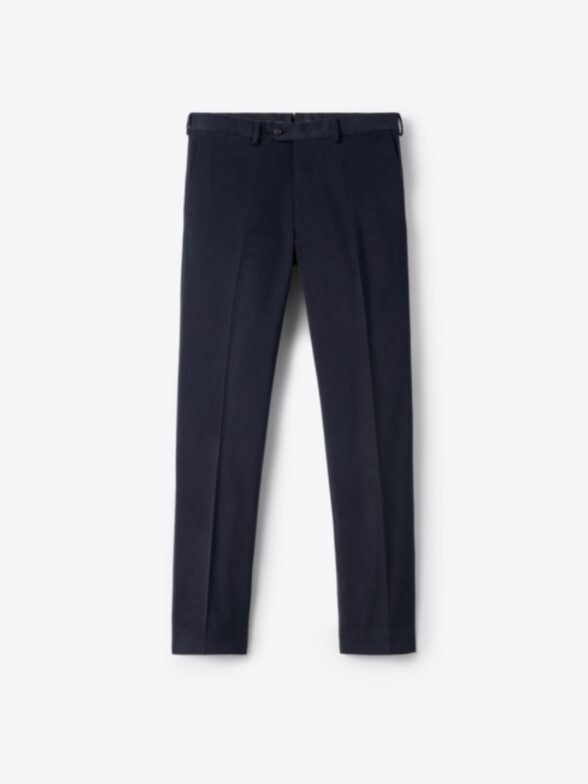 Men’s Navy Brushed Heavy Stretch Cotton Dress Pant Thumb