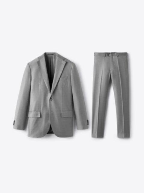 Loro Piana Fabric S150s Light Grey Mercer Suit - Custom Fit Tailored ...