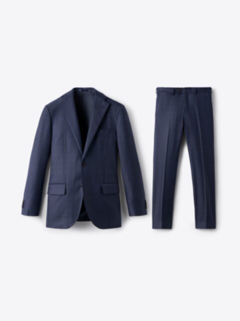 Suggested Item: Loro Piana Fabric S150s Navy Plaid Mercer Suit