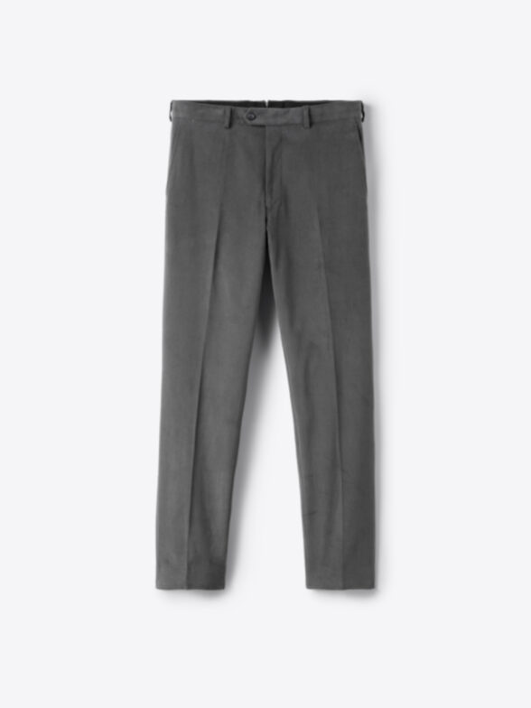 Men’s Grey Heavy Brushed Cotton Stretch Dress Pant Thumb