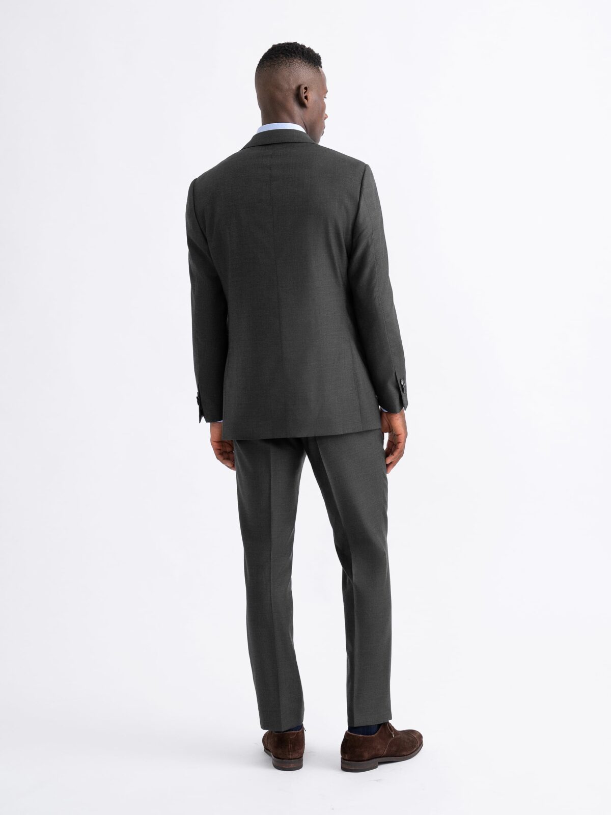 Grey Melange Allen Suit with Side Tab Dress Pants - Custom Fit Tailored  Clothing