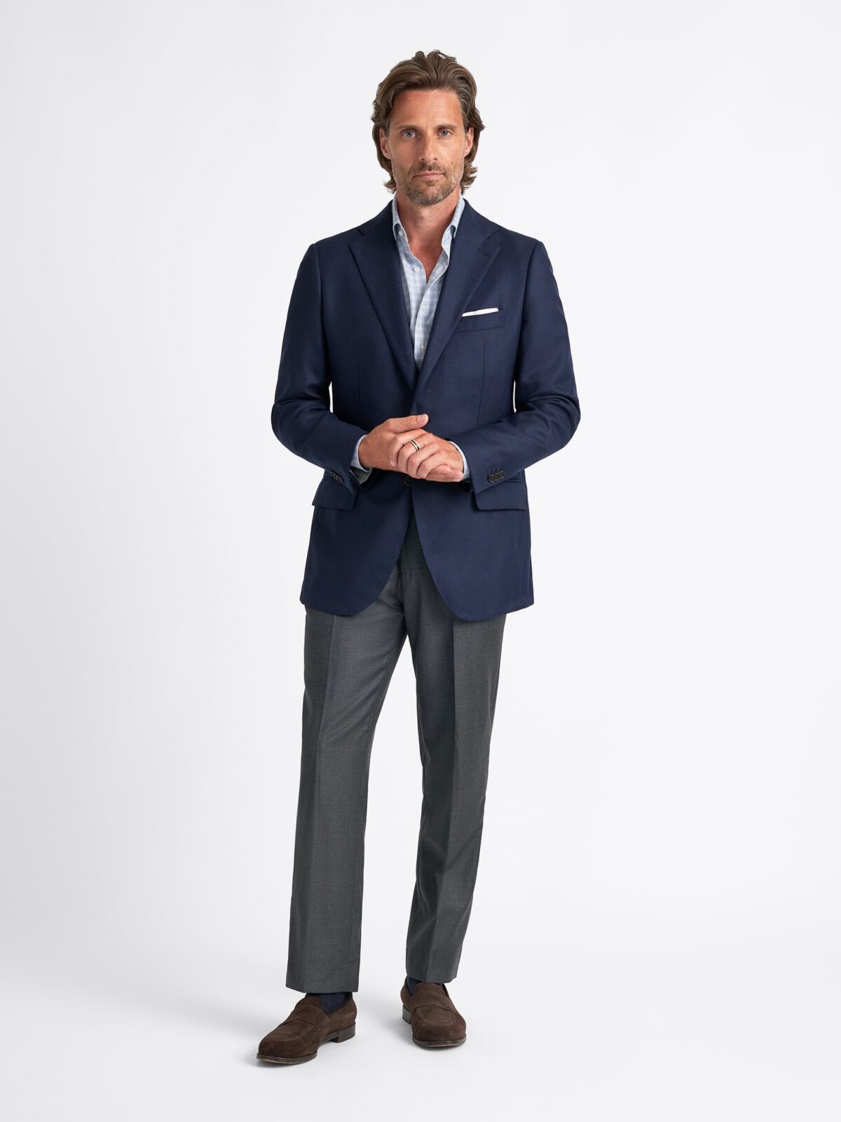 た*る様 TECH FLANNEL セットアップ　NAVY ビッチ Vicci カットテーラードジャケットセットアップ(フルレングス