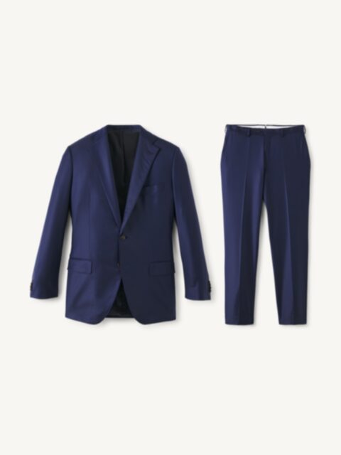 Loro Piana Fabric Navy S170s Wool and Silk Mercer Suit - Custom