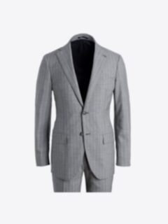 Allen Light Grey S120s Pinstripe Tropical Wool Suit - Custom Fit