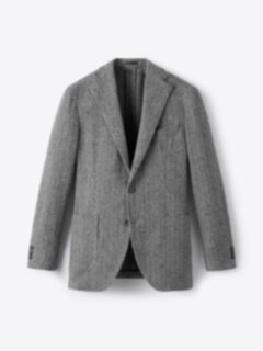 Shop Grey Herringbone Shetland Tweed Waverly Jacket