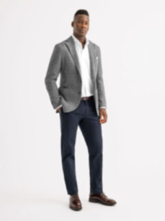 Grey Herringbone Shetland Tweed Waverly Jacket - Custom Fit