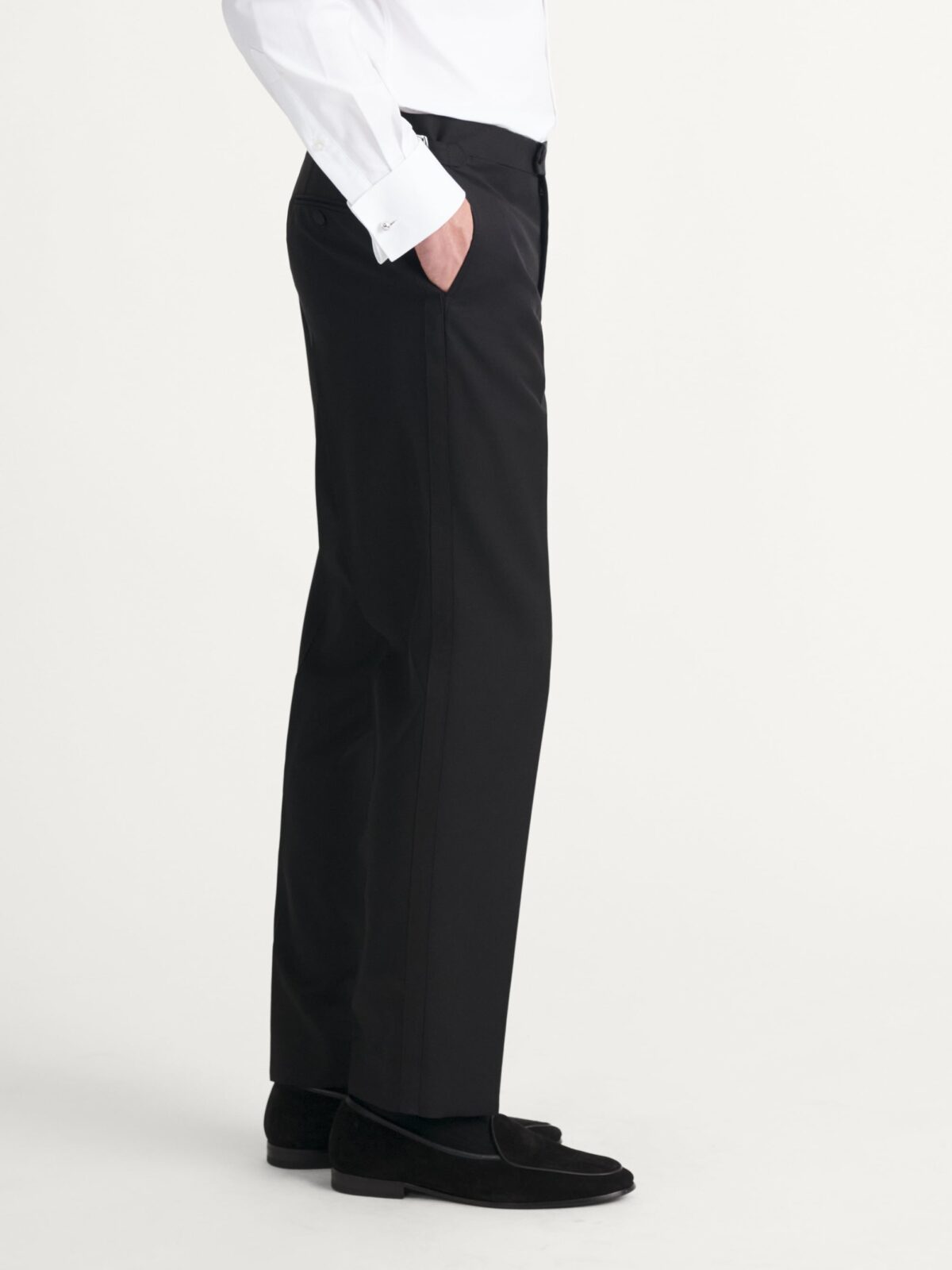 Black Stretch Wool Tuxedo Pant - Custom Fit Tailored Clothing