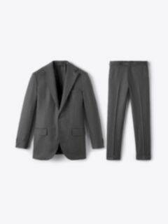 Shop VBC Charcoal 21 Micron Wool Herringbone Reade Suit