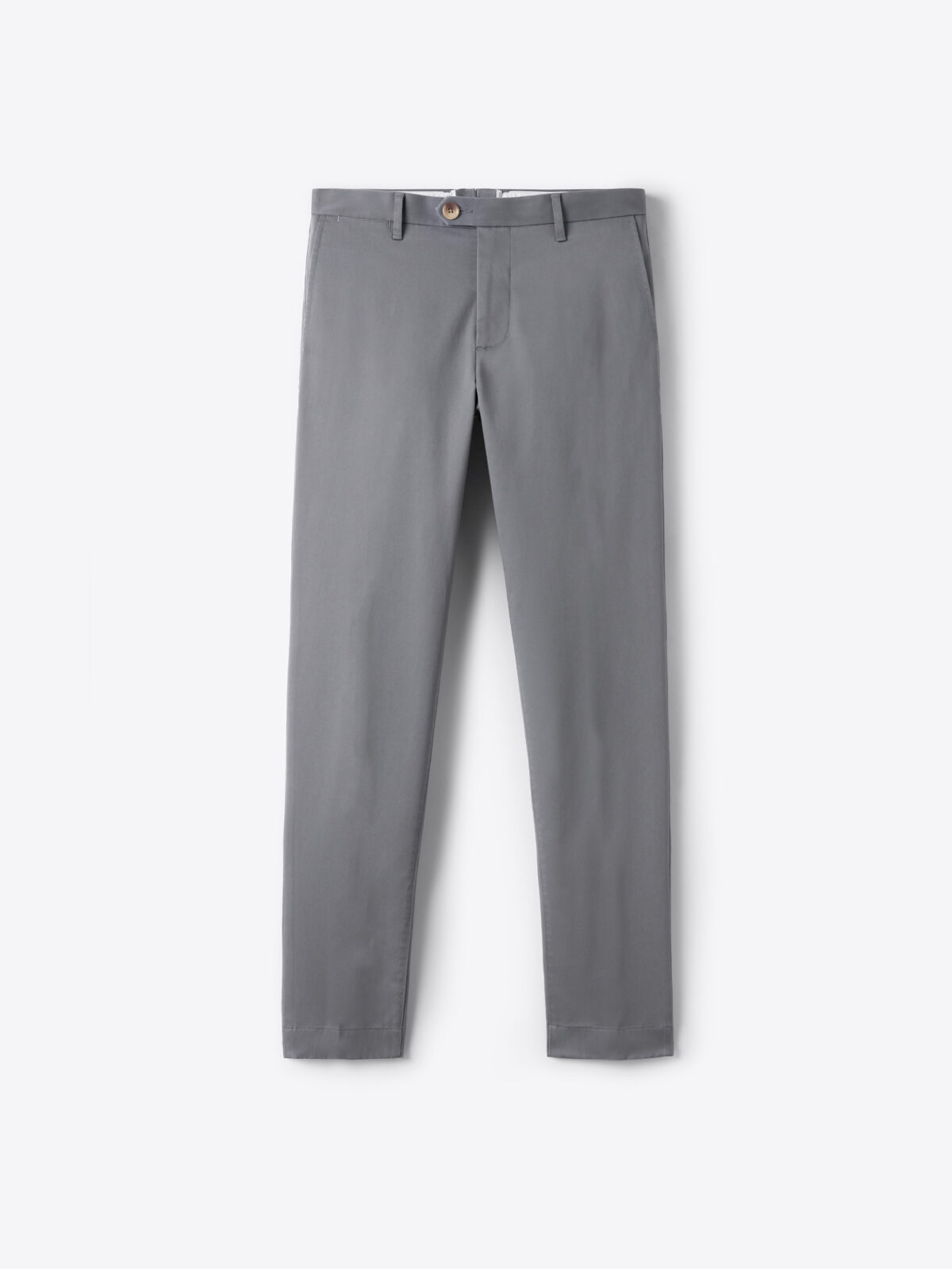 Grey Non-Iron Stretch Chino - Custom Fit Pants