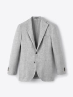 Light Grey Wool and Linen Waverly Jacket - Custom Fit Tailored