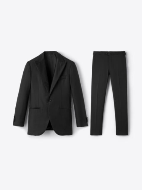 Suggested Item: Peak Lapel Loro Piana Fabric Black S150s Tuxedo Satin Lapel