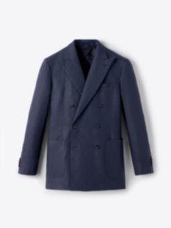 Shop Navy Irish Linen Double Breasted Carmine Jacket