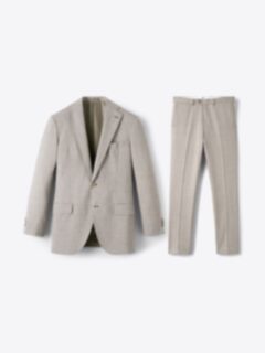 Shop Drago Beige Melange S130s Tropical Wool Allen Suit