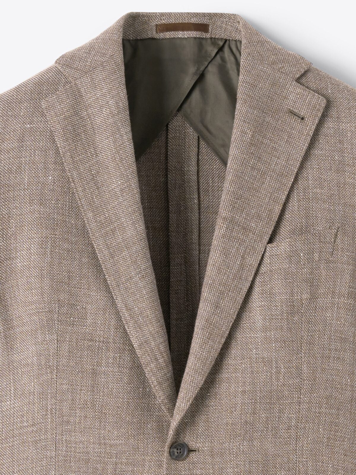 Drago Chestnut Wool and Linen Hopsack Bedford Jacket - Custom Fit