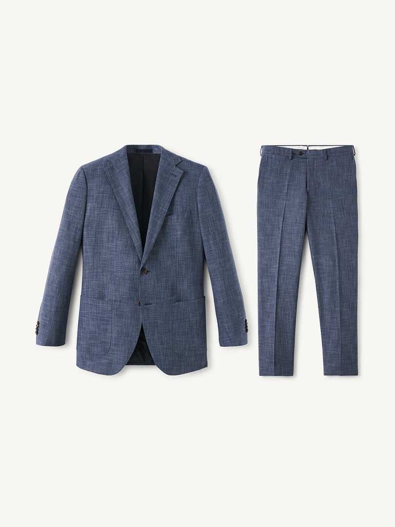 Men’s VBC Ocean Slub Wool and Cotton Bedford Suit Thumb