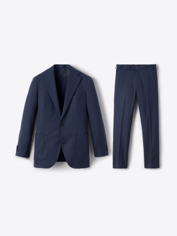 Thumb Photo of Navy Stretch Wool Blend Hopsack Bedford Suit