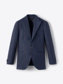 Shop Navy Irish Linen Bedford Peak Lapel Jacket