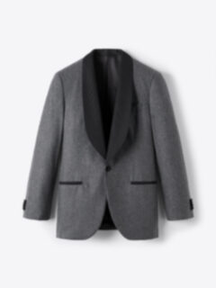Shop Shawl Lapel VBC Grey Wool Flannel Allen Tuxedo Jacket