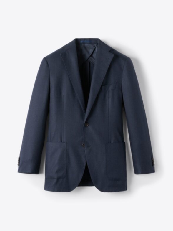 Thumb Photo of Navy Wool Silk and Linen Hopsack Bedford Jacket