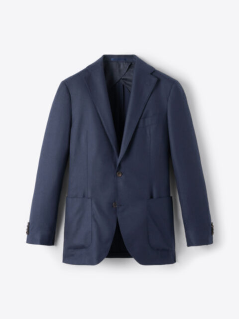 Navy Cashmere and Silk Hopsack Bedford Jacket - Custom Fit Tailored ...