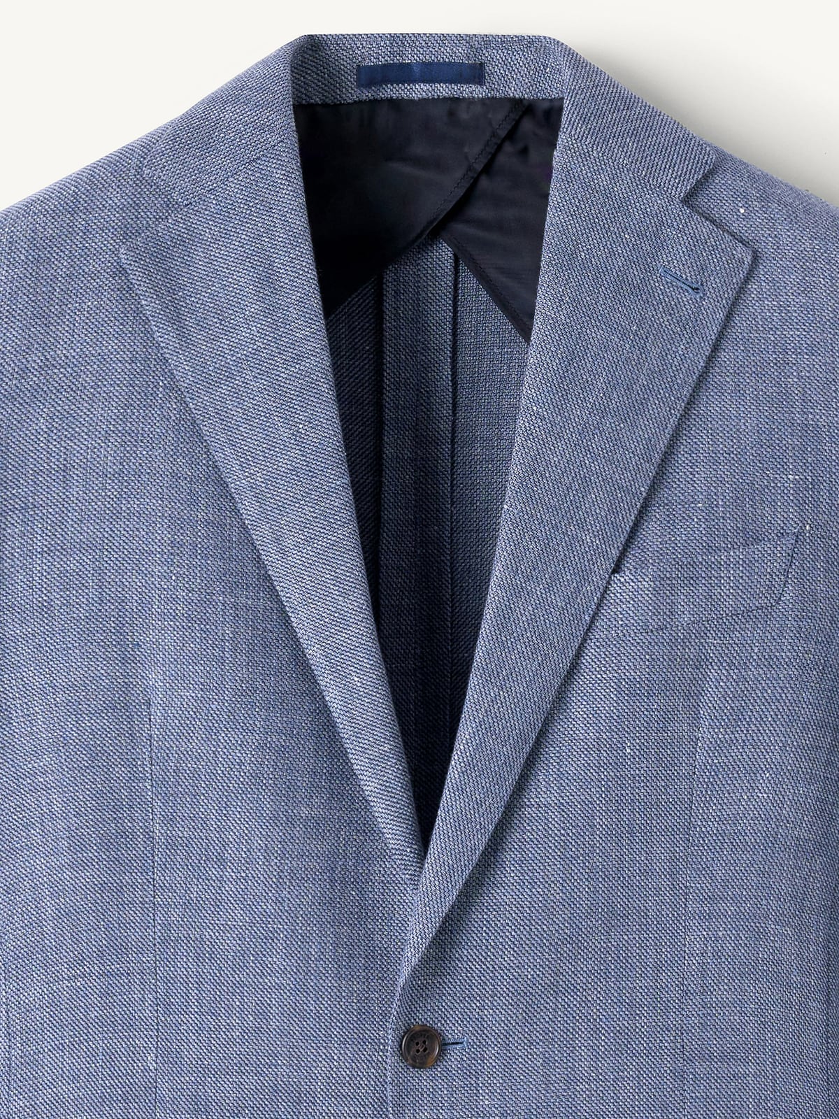 Drago Faded Blue Wool and Linen Bedford Jacket - Custom Fit