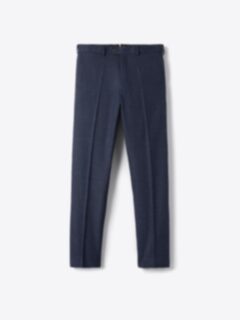 Shop Navy Wool and Linen Stretch Dress Pant
