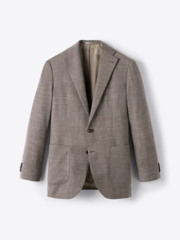Thumb Photo of Mocha Wool and Linen Stretch Bedford Jacket