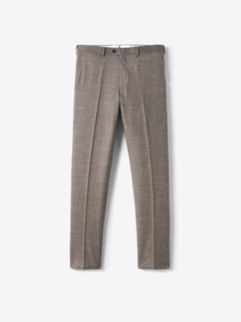 Linen & Wool Tapered Trousers — Blueberry – La Garçonne