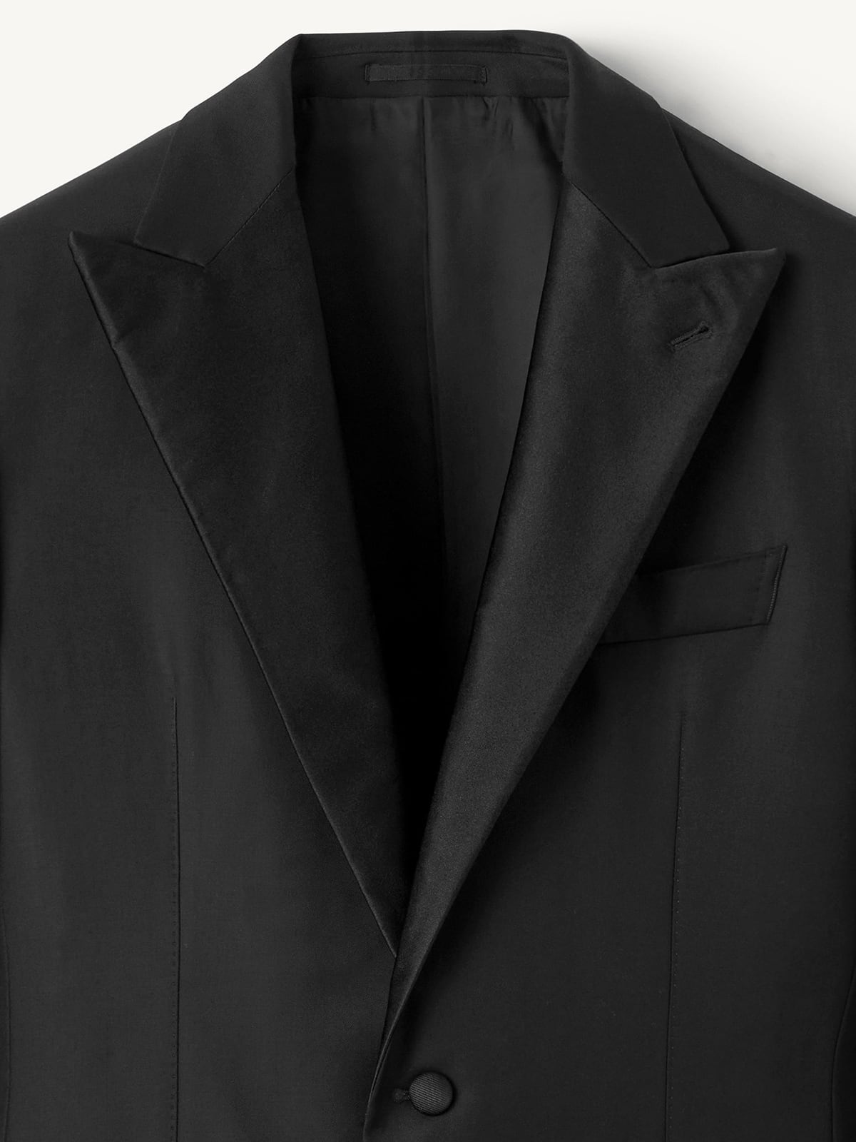 Peak Lapel Loro Piana Fabric Black S150s Dinner Jacket Satin Lapel 