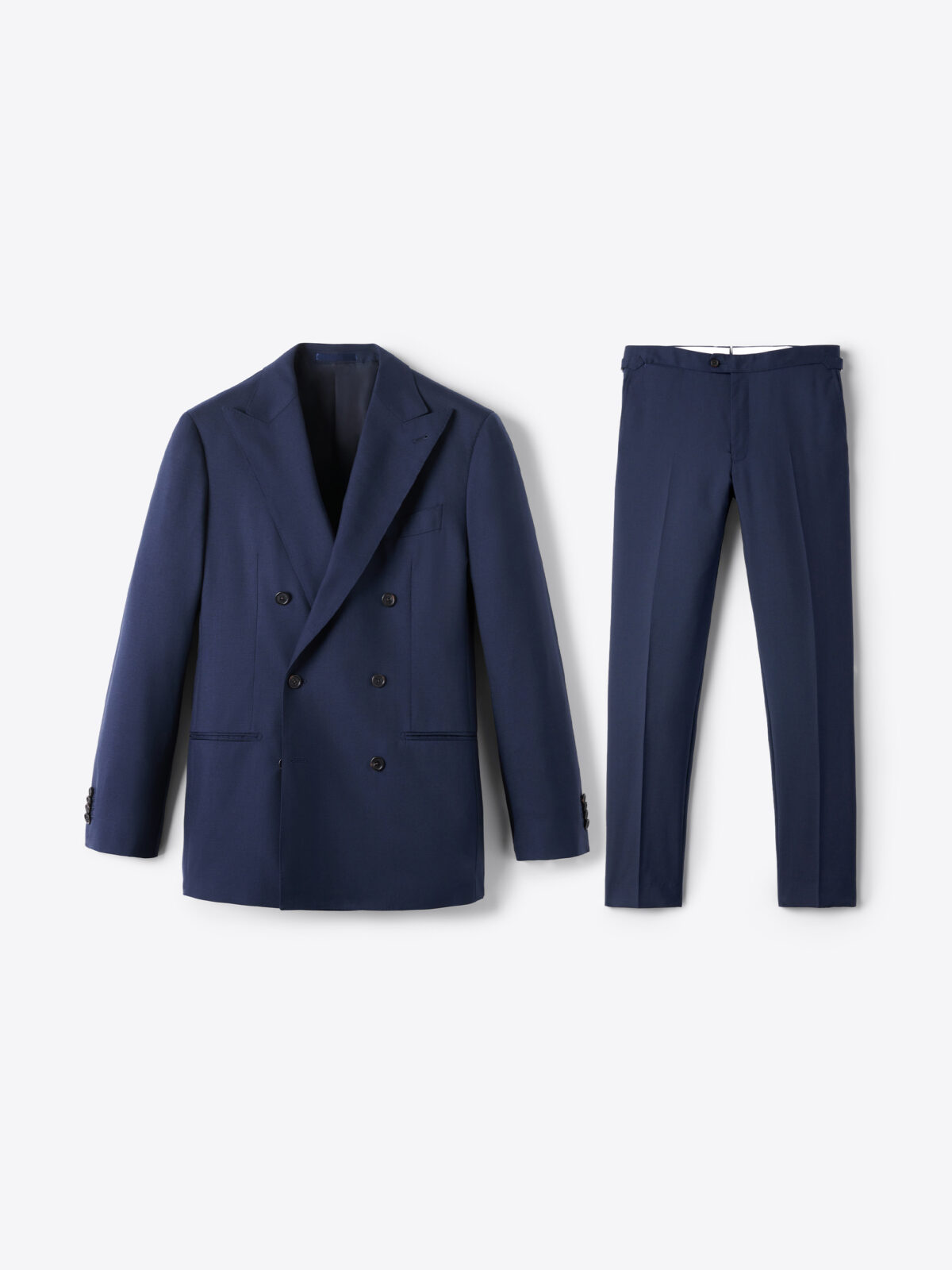 Double Breasted VBC Navy Fresco Allen Suit Custom Fit Tailored - Main Image