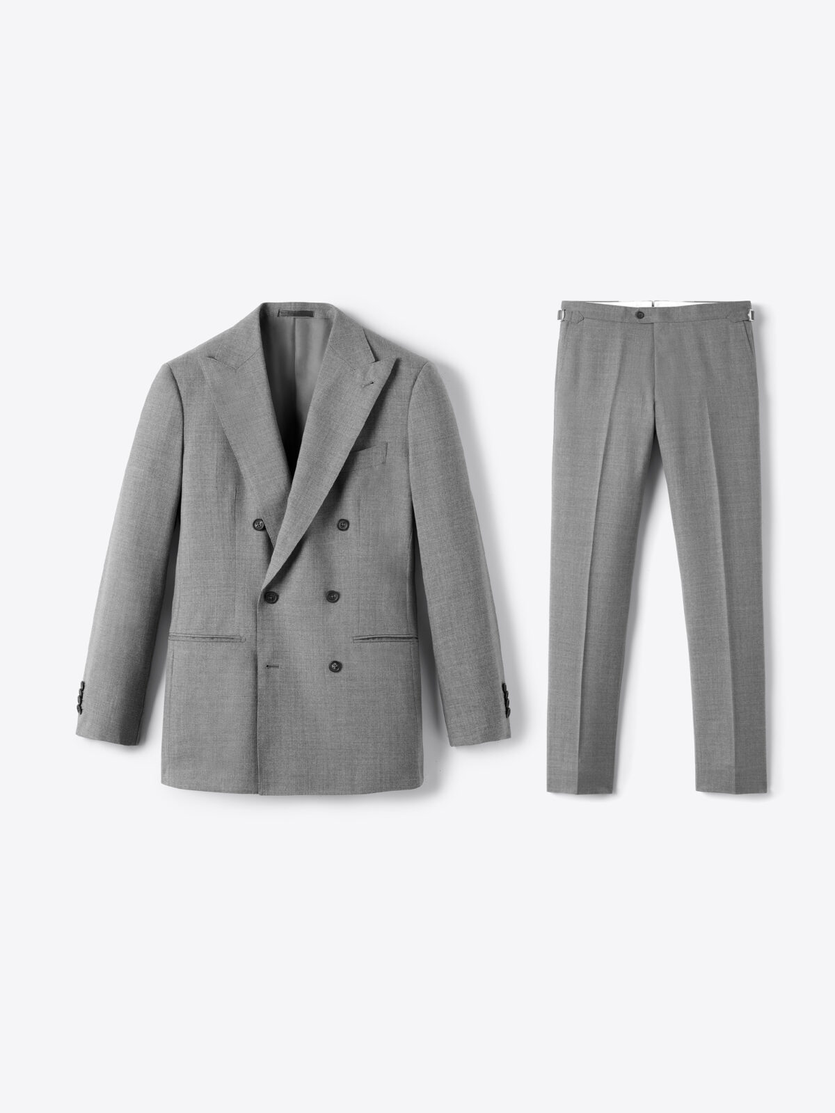Double Breasted VBC Light Grey Fresco Allen Suit - Main Image