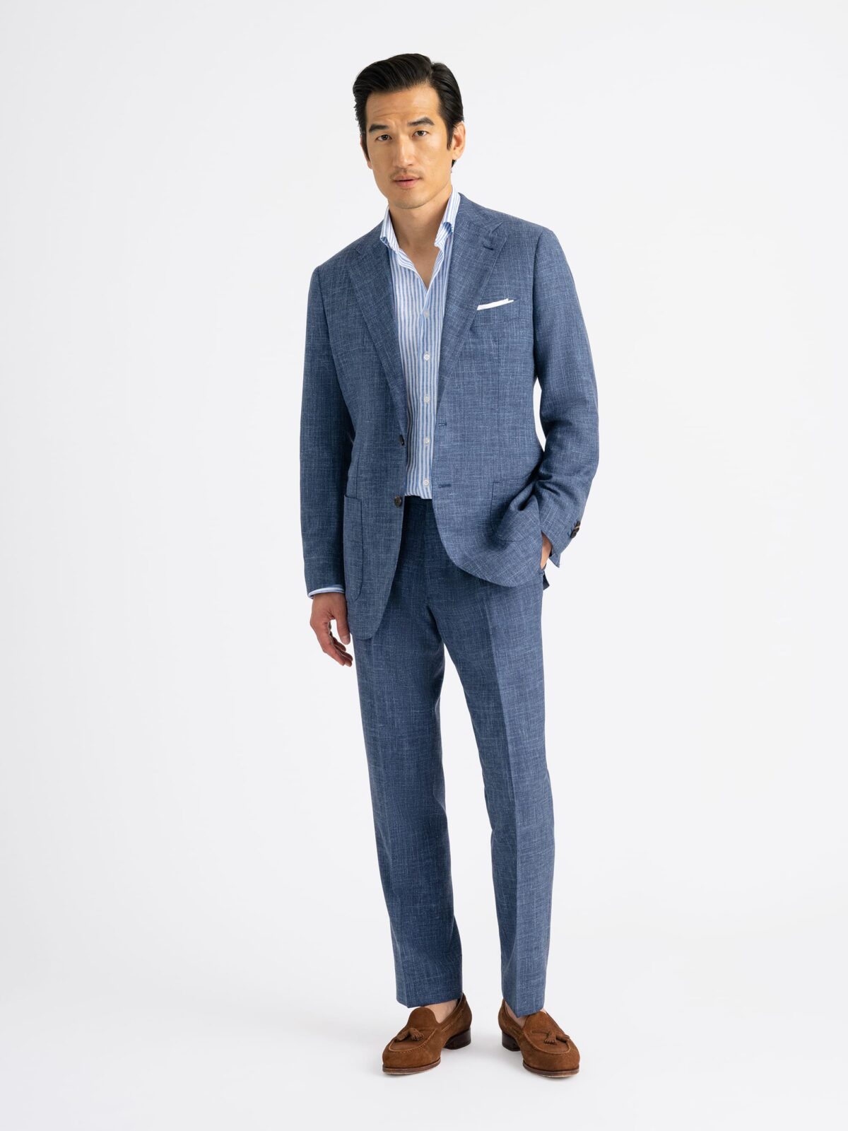 Loro Piana Ocean Wool Silk and Linen Mercer Suit - Custom Fit