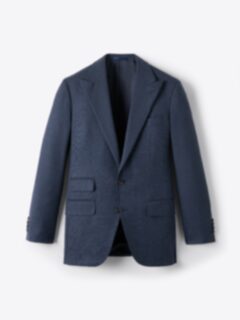 Shop Peak Lapel Drago Navy Birdseye S130s Allen Suit  Jacket