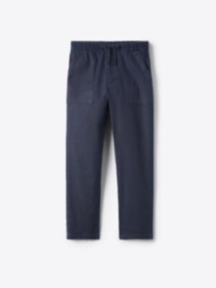 Shop Amalfi Navy Cotton and Linen Stretch Drawstring Pant