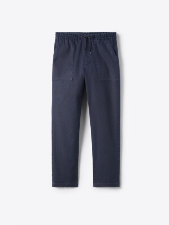 Thumb Photo of Amalfi Navy Cotton and Linen Stretch Drawstring Pant