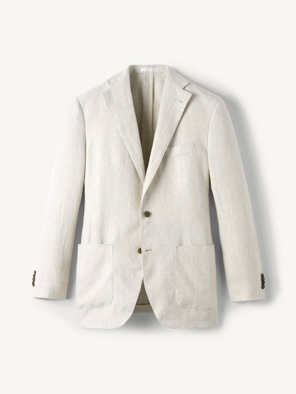Natural Beige Irish Linen Bedford Jacket - Custom Fit Tailored