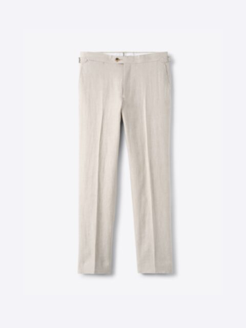 Linen & Wool Tapered Trousers — Blueberry – La Garçonne
