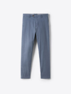 Shop Bergamo Faded Blue Cotton and Linen Stretch Chino