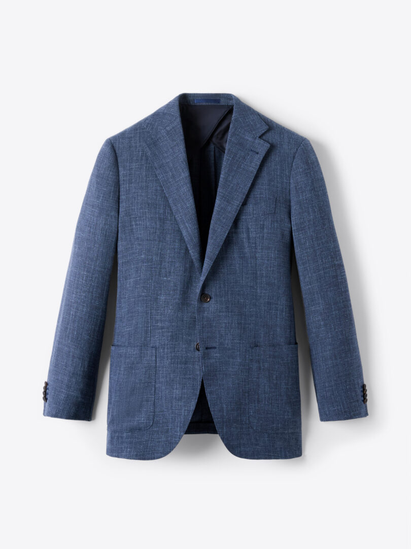 Men’s Loro Piana Navy Wool Silk and Linen Hudson Jacket Thumb