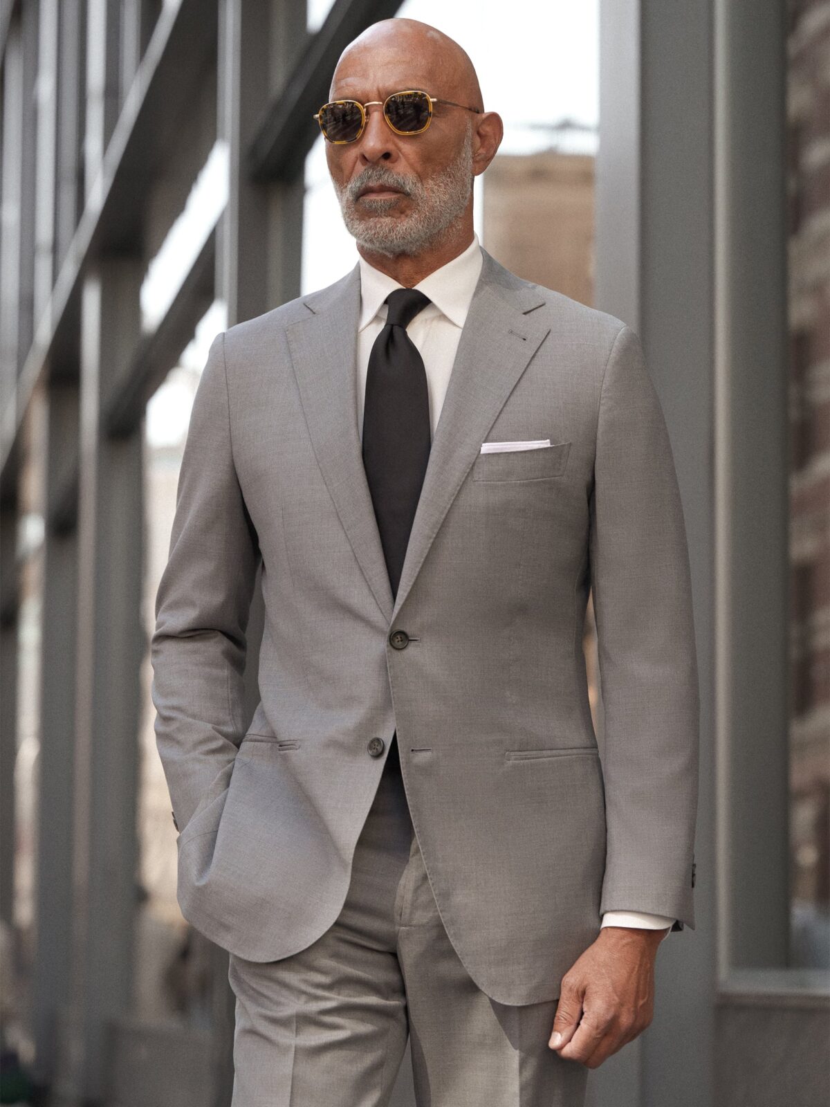 Loro Piana Fabric Light Grey Tropical Wool Suit - Custom Fit